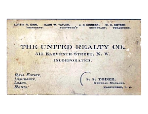 United Realty calling card